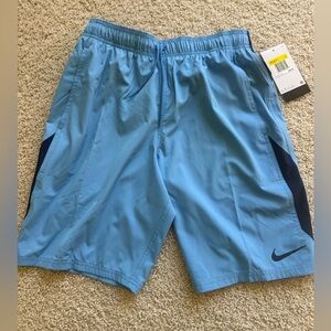Nike Contend Volley 9” Swimsuit Trunks Mens Small NESSA482 Blue Brief-Lined $60